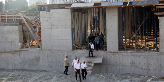 Okul inşaatındaki göçük