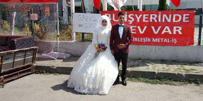 Grev çadırı gelin ve damadı ağırladı