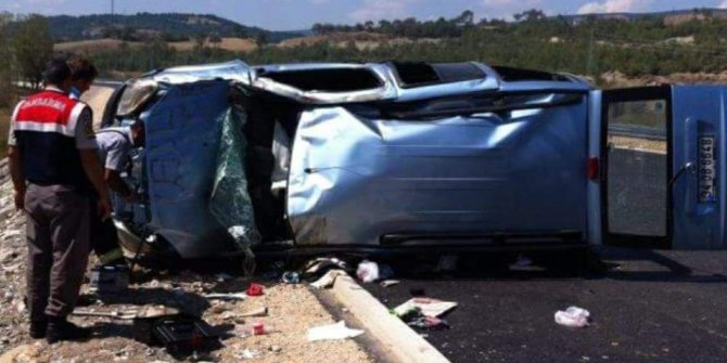 Yoldan çıkan otomobil takla attı: 5 yaralı