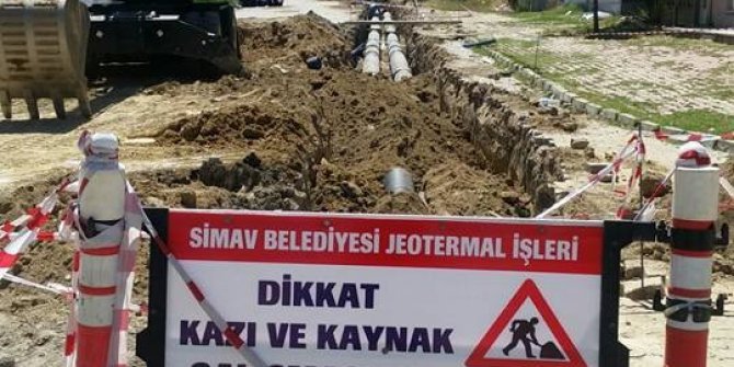 Simav’da Jeotermal ana hat yenileme çalışması