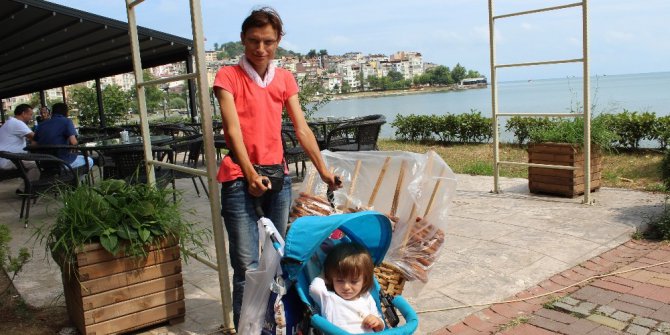 Bebeğinin arabası ekmek teknesi oldu