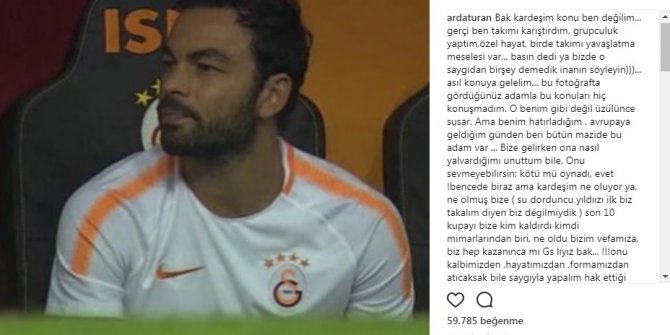 Arda Turan’dan Selçuk İnan’a destek