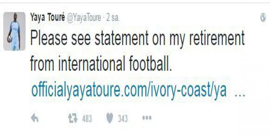 Yaya Toure, Milli Takım Kariyerini Noktaladı