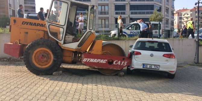 Silindir faciasını park halindeki araç önledi