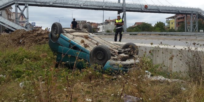 Otomobil takla attı: 1 yaralı