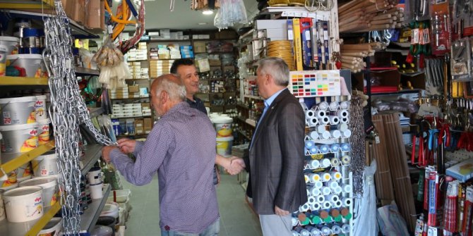 Yılmaz’dan esnafa ’geçmiş olsun’ ziyareti