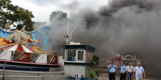 Samsun’da lunaparkta korkutan yangın