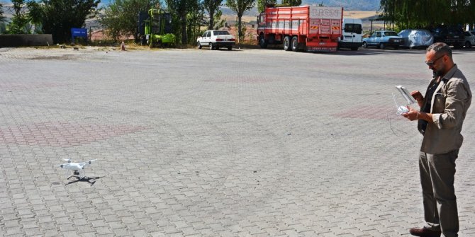 Sungurlu polisinden ‘drone’lu emniyet kemeri uygulaması