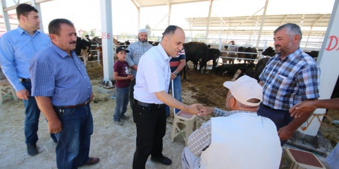 Başkan Özaltun’dan kapalı hayvan pazarı ziyareti