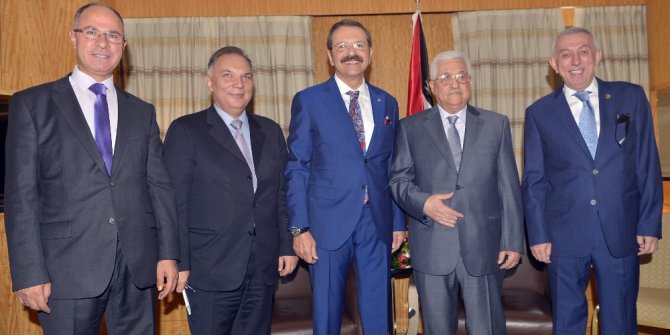 Filistin Devlet Başkanı Abbas, TOBB Başkanı Hisarcıklıoğlu ile görüştü