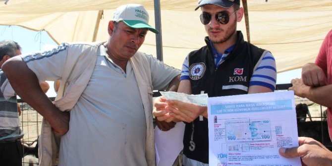 Kurban pazarında broşürlü sahte para uyarısı
