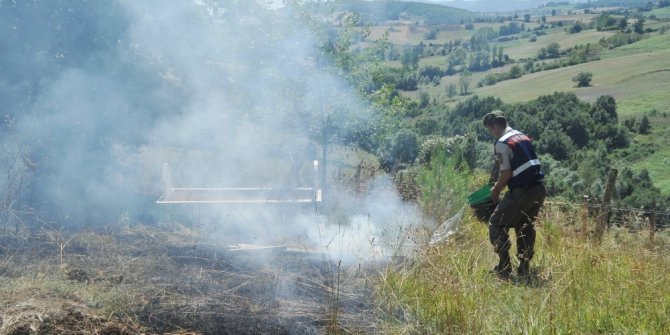 Yangına ilk müdahale jandarmadan