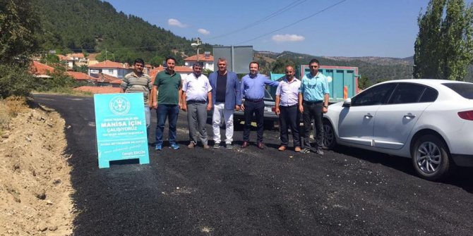 Genişletilen yolda asfalt çalışması yapıldı