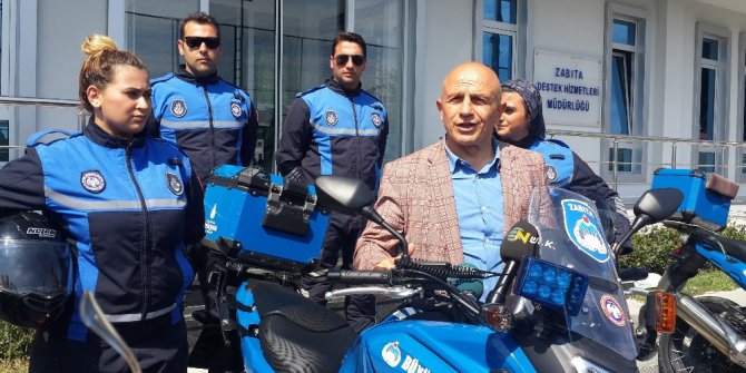 Motosikletli kadın zabıtalar işbaşı yaptı