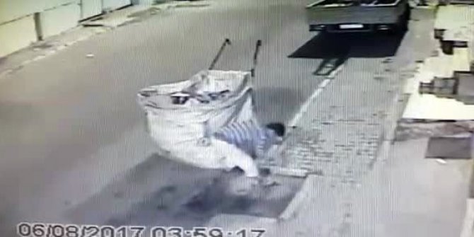 Rögar kapağını çalan kağıt toplayıcısı vatandaşların canını hiçe saydı