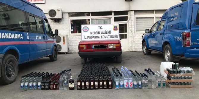 Mersin’de 444 şişe kaçak içki ele geçirildi