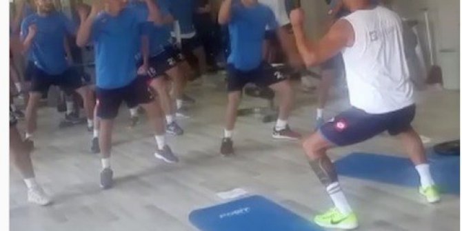 Tokatspor’da futbolculardan Haka dansı