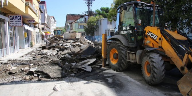 Bafra’da beton yol seferberliği