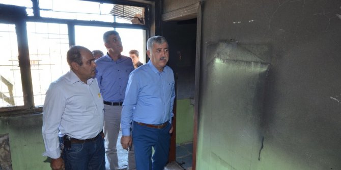 Evi yanan ailenin yardımına Yeşilyurt Belediyesi koştu