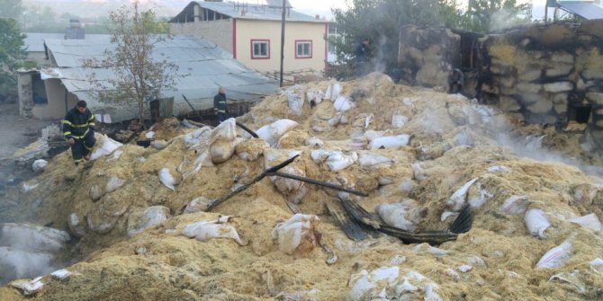 Tonlarca saman küle döndü