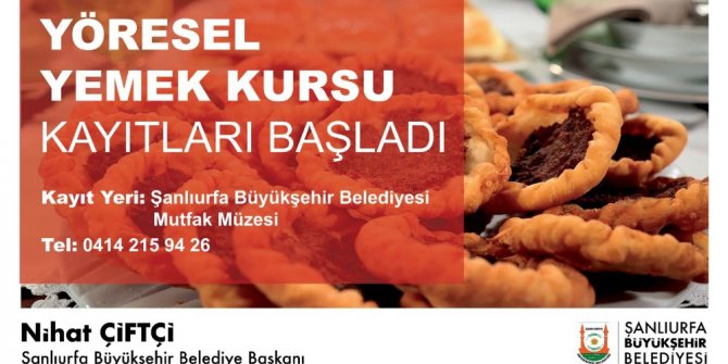 Şanlıurfa’da yöresel yemek kursu başlıyor