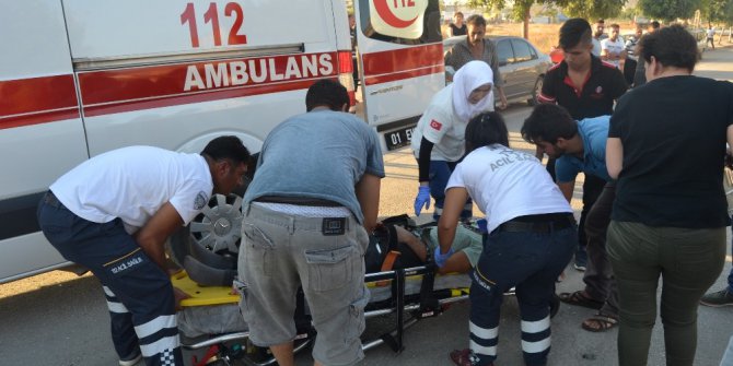 Motosiklet ile otomobil çarpıştı: 1 yaralı