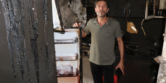 Evleri yanan aile sokakta kaldı