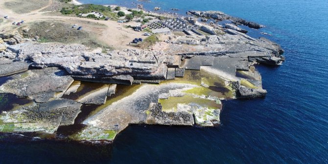 Osmanlı yapıtlarına hayat veren ‘Pembe Kayalar’ havadan görüntülendi