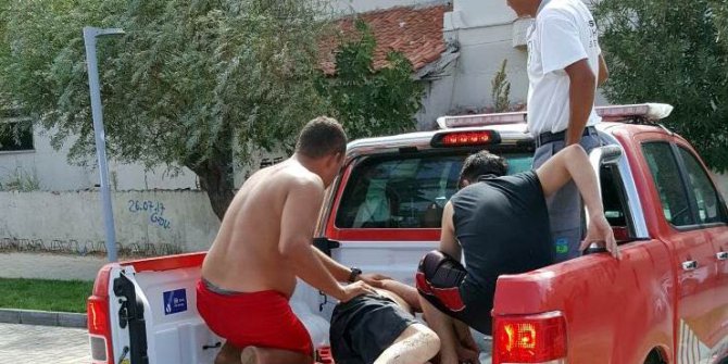 İtfaye aracı ile hastaneye yetiştirildi