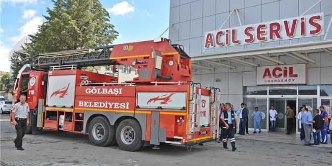 Gölbaşı Devlet Hastanesi’nde Yangın Tatbikatı Yapıldı