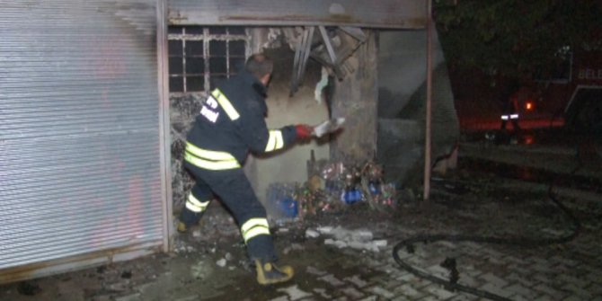 Konya’da büfe yangını