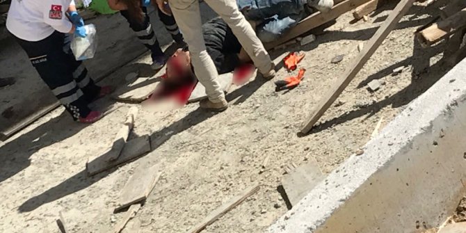 Suriyeli inşaat işçisi iskelesi olmayan inşaatın 7’inci katından beton zemine düştü