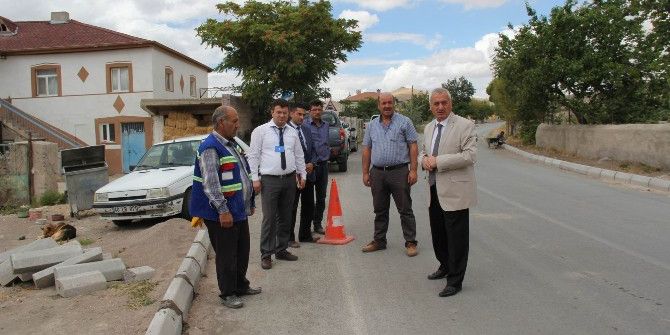 İncesu Belediyesi Yaya Kaldırımı Çalışmalarına Başladı