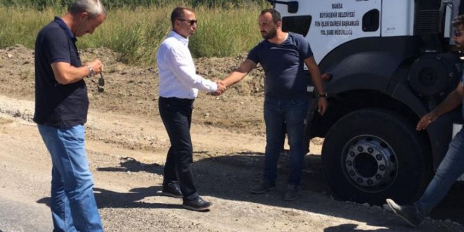 Yılmaz Mahallesi’nde asfalt çalışması