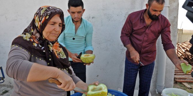 Çorum’da kavun pekmezi yapıldı