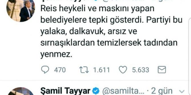 Milletvekili Tayyar’dan, Erdoğan heykeli yapan belediyelere tepki