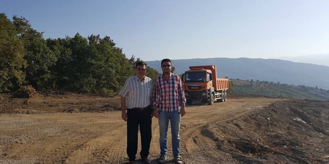 Başkan Yalçın, Ahi Dağı yolundaki çalışmaları inceledi