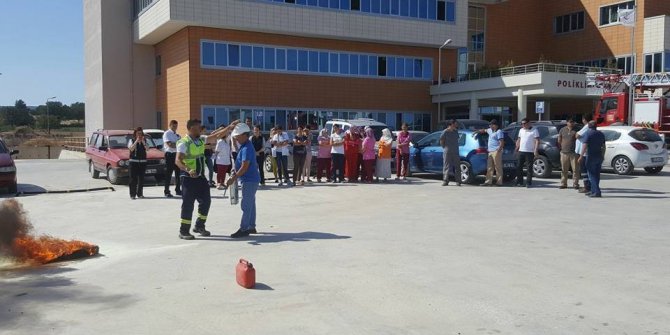 Ayvacık Devlet Hastanesi’nde yangın tatbikatı