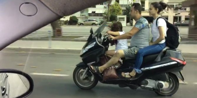 Ailesinin hayatını hiçe sayan sürücü kamerada