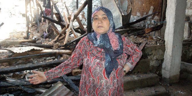 Savaştan kaçan Suriyeliler yangından son anda kurtuldu