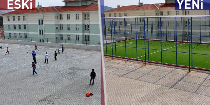 Arif Nihat Asya Ortaokulu’nda sentetik sahası hizmete giriyor