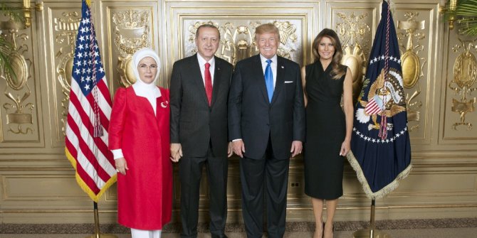 Cumhurbaşkanı Erdoğan ve eşi, Trump çiftinin resepsiyonunda