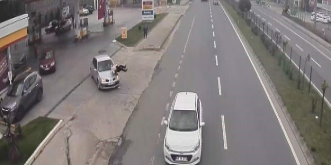 Sürücü de yaya da dalgın olunca kaza kaçınılmaz oldu