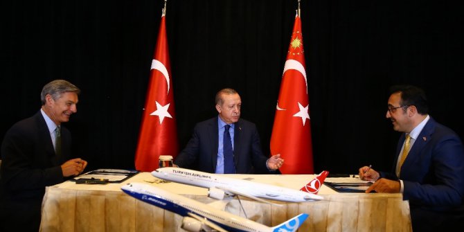 Cumhurbaşkanı Erdoğan, THY-Boeing imza törenine katıldı