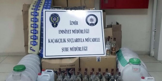 İzmir’de sahte içki imalathanesine baskın
