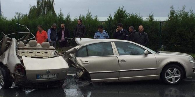 İkiye Bölünen Araçtan Sağ Çıktı