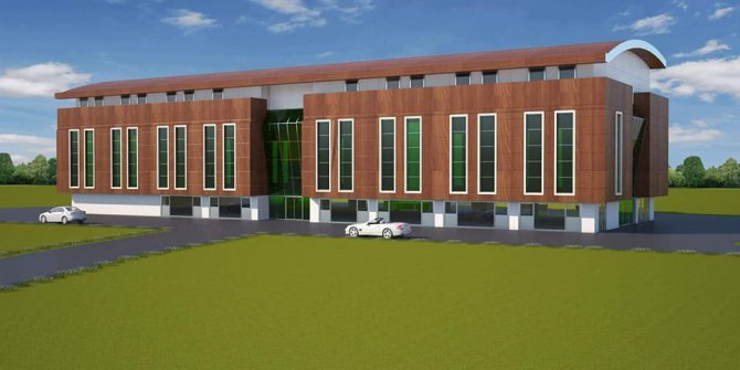 Pazaryeri İş Ticaret ve Kültür Merkezi’nin cephe kaplamaları başladı