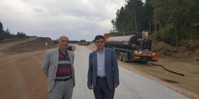 Başkan Yalçın, Ahı Dağı yolundaki çalışmaları yerinde inceledi