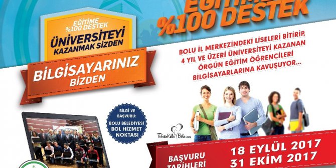 Bolu’da 4 yıllık üniversite kazananlara hediye bilgisayar