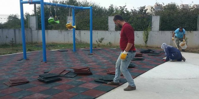Akçakoca Belediyesi Anaokulu bahçesine kauçuk zemin